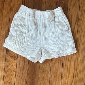 Madewell High Waist Cream Textured Shorts